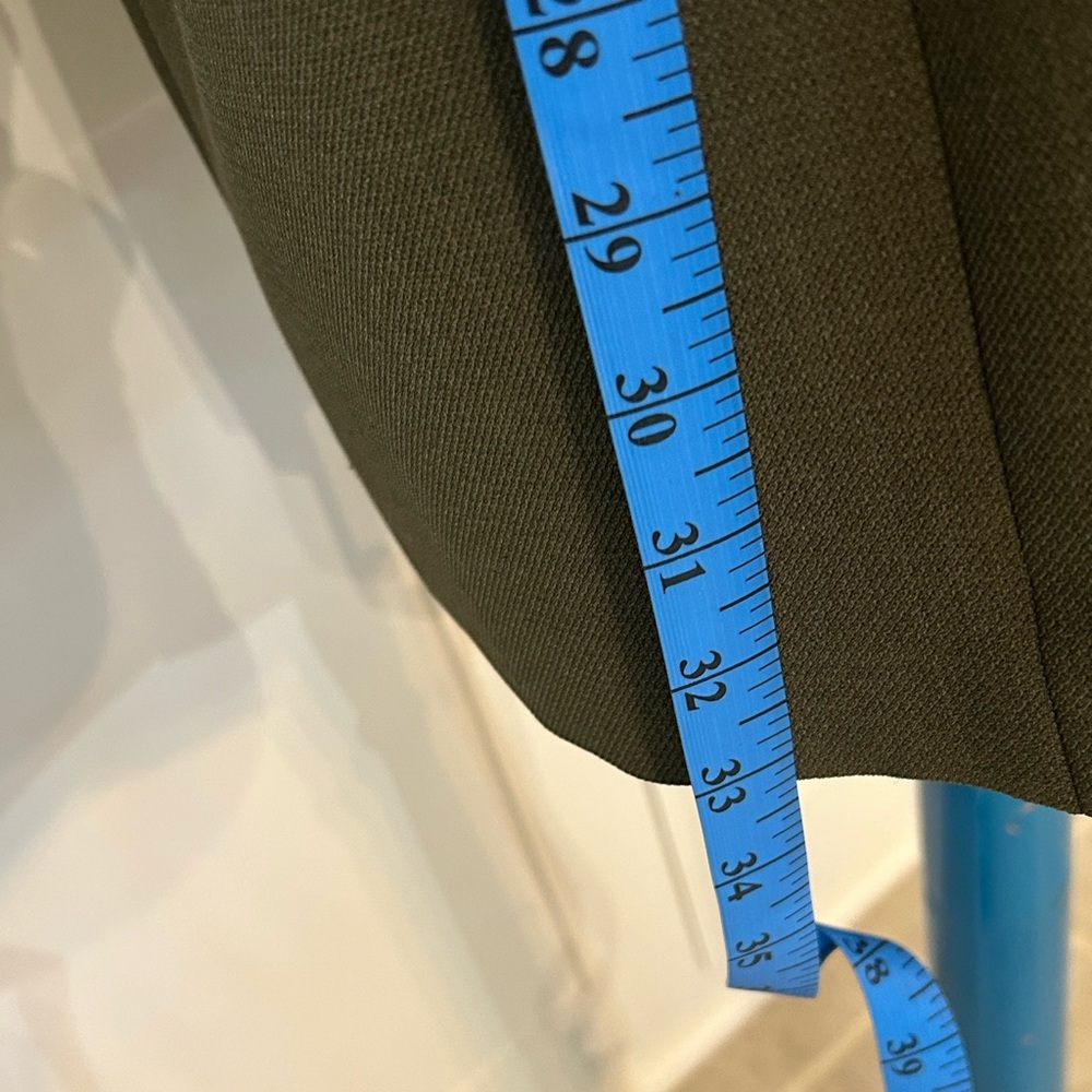 Olive Green Calvin Klein Long Open Blazer 14 - Picture 5 of 8